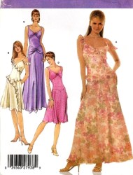 4941 FANCY STRAPPY DROP WST EVE DRESS LENGTHS PATTERN 6-20 2 SZ